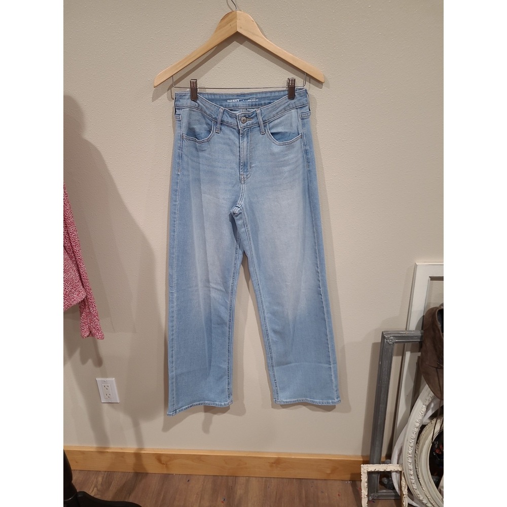 Old Navy WOW Hi Rise Wide Leg Jeans Women SZ 4 Nova WASH norm core casual